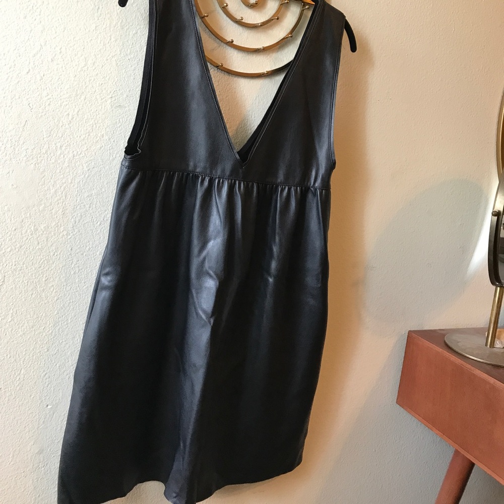 Faux Leather Dress